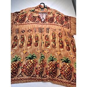 Pineapple Connection VTG Men's Multicolor Full Button Up Hawaiian Shirt Size 4XB